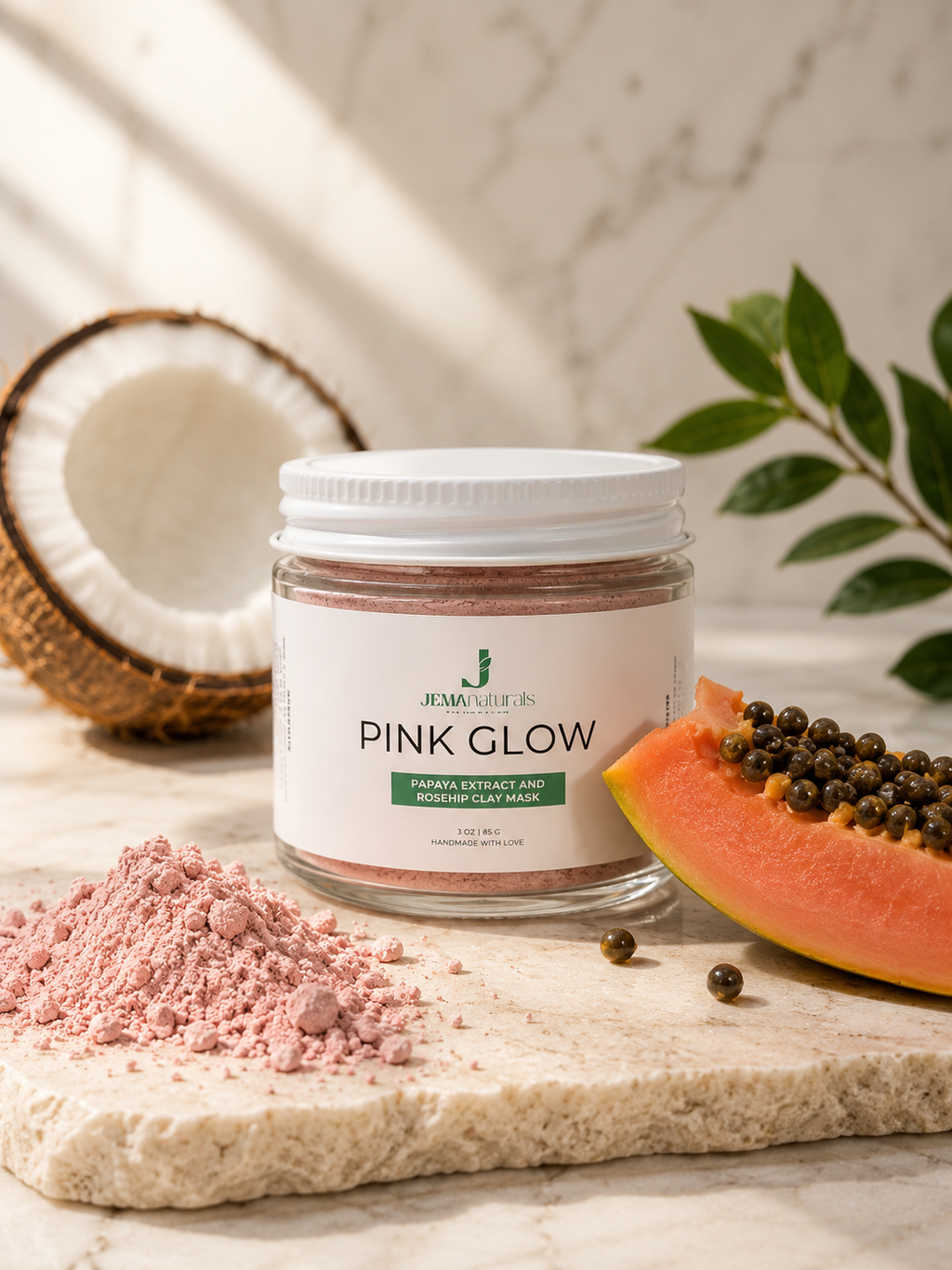 JEMA Naturals Pink Glow Face Mask for brighter, radiant-looking skin